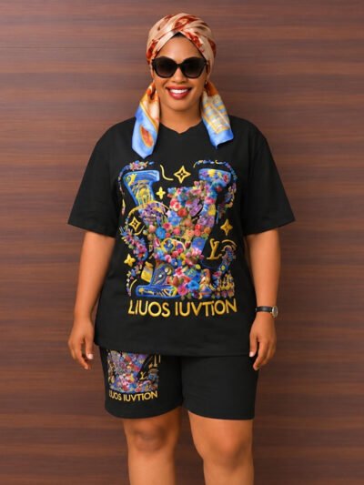 Black Up & Down Shorts Set